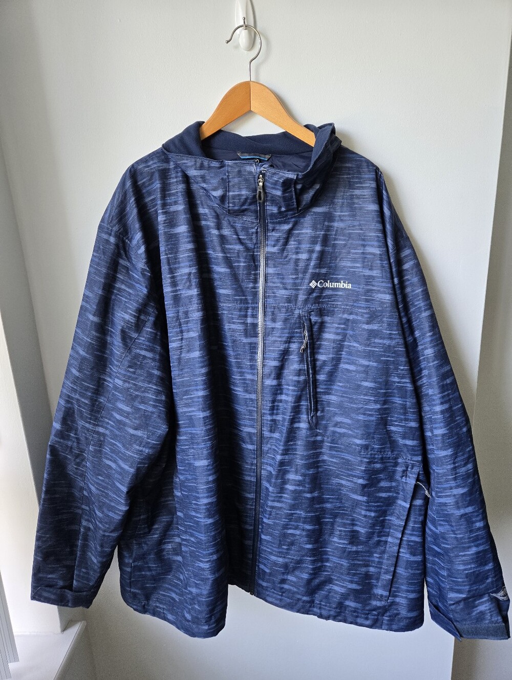 Columbia 4X Womens Navy Hooded Jacket Performance OmniTech 2 Layer Vents 2 Zips